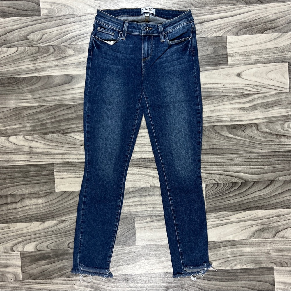 Paige Verdugo Ankle Skinny Jeans 26 Raw Hem, Lane